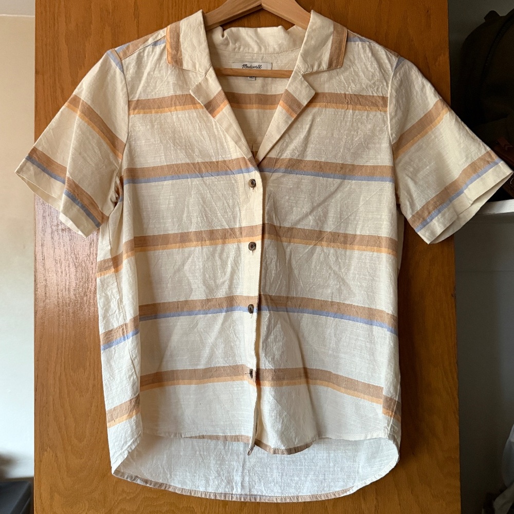 Madewell Camp Shirt in Stripe Size XXS